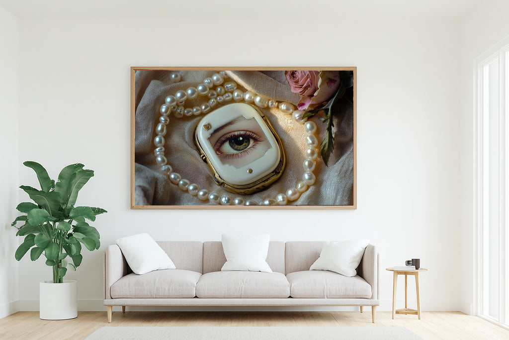 Lovers Eye Ivory Locket Pearls Canvas Print, Soft Dreamy Glow, Bedroom Focal Point, Premium Canvas, Thoughtful Housewarming Gift — lovers-eye-ivory-locket-pearls-living-room-wall-art.jpg