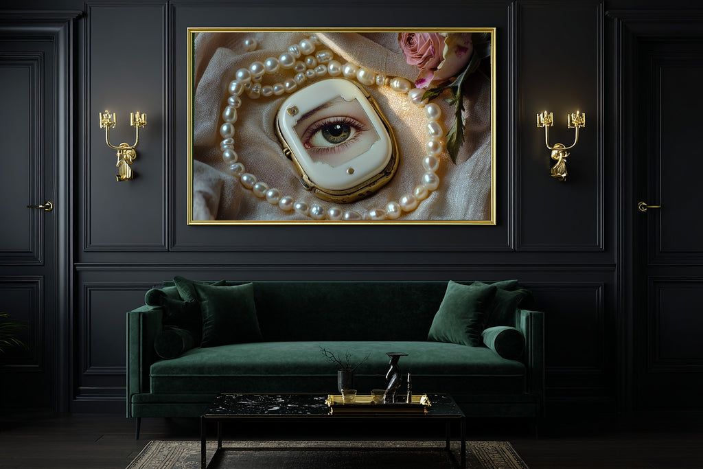 Lovers Eye Ivory Locket Pearls Canvas Print, Soft Dreamy Glow, Bedroom Focal Point, Premium Canvas, Thoughtful Housewarming Gift — lovers-eye-ivory-locket-pearls-office-wall-art.jpg