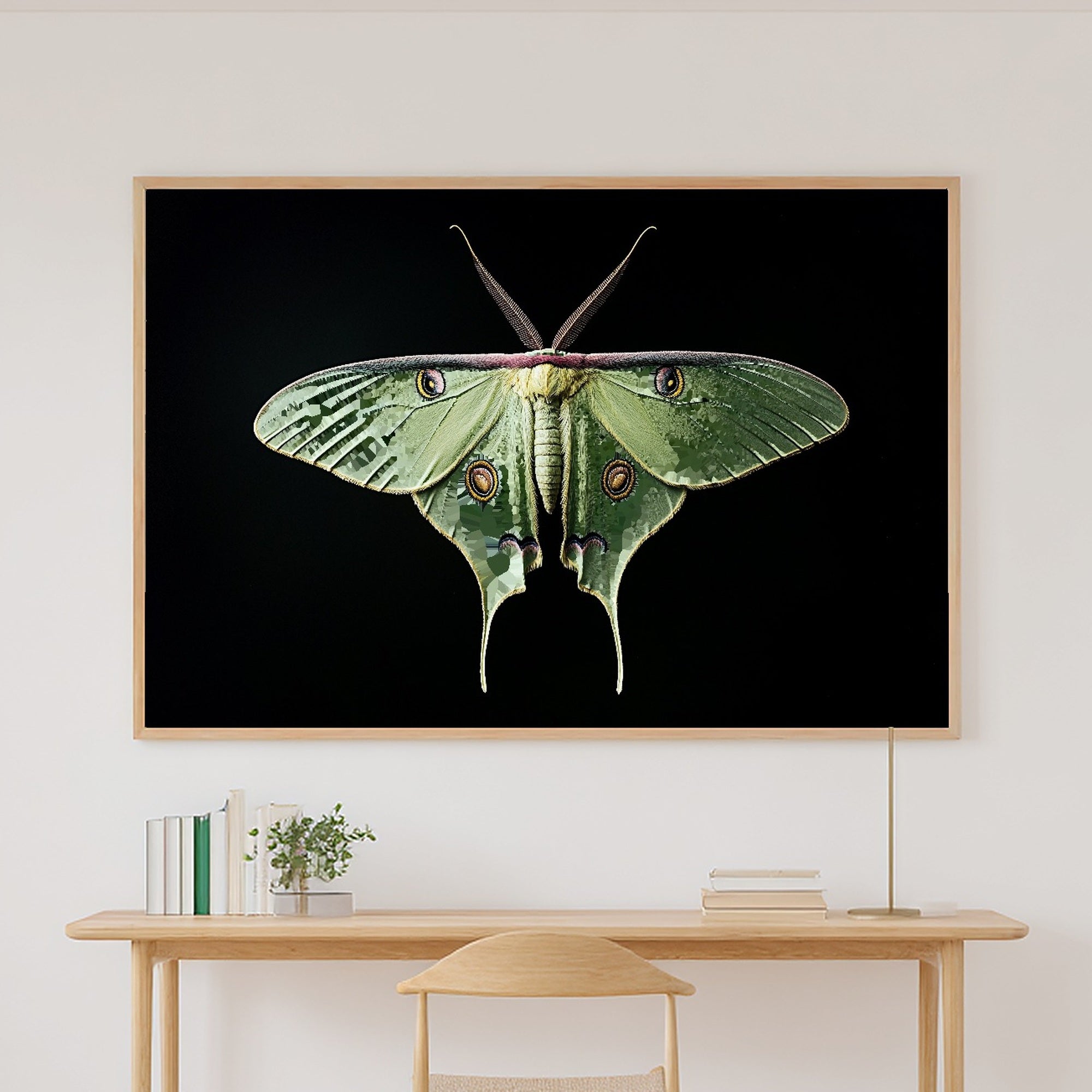 Warm Gallery Luna Moth Dark Botanical Art Print — Soulful Decor for the Living Room, Stretched Canvas the Art Lover in Your Life Will Love — luna-moth-dark-botanical-canvas-print.jpg