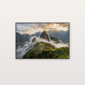 Machu Picchu Canvas Wall Art - Peru Ancient Ruins Print, Mountain Landscape, Travel Art, Stretched Canvas — machu picchu clouds canvas print