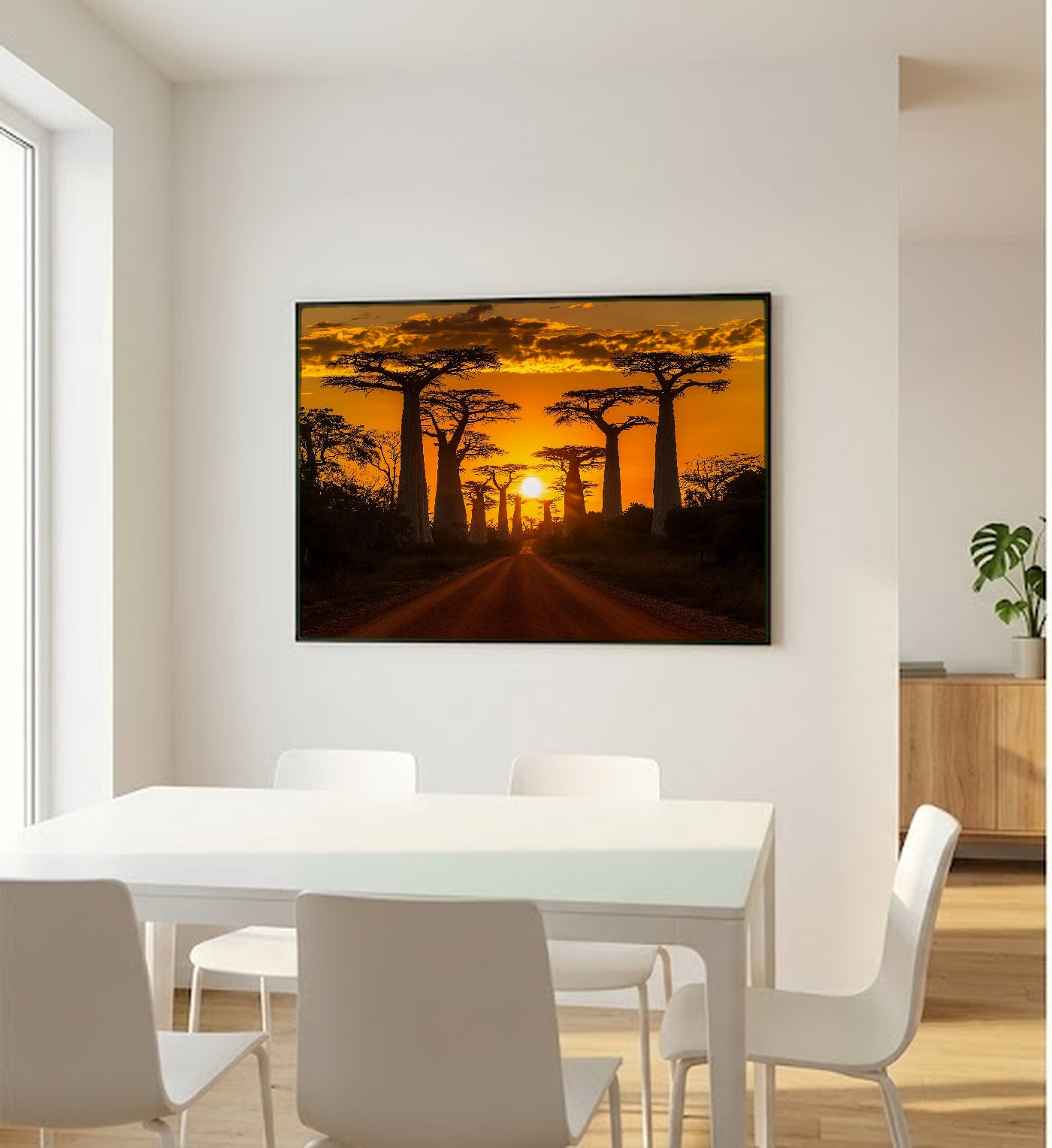 Avenue of the Baobabs Canvas Wall Art | Madagascar Print, African Landscape, Unique Trees, Stretched Canvas — madagascar-avenue-baobabs-bedroom-wall-art.jpg