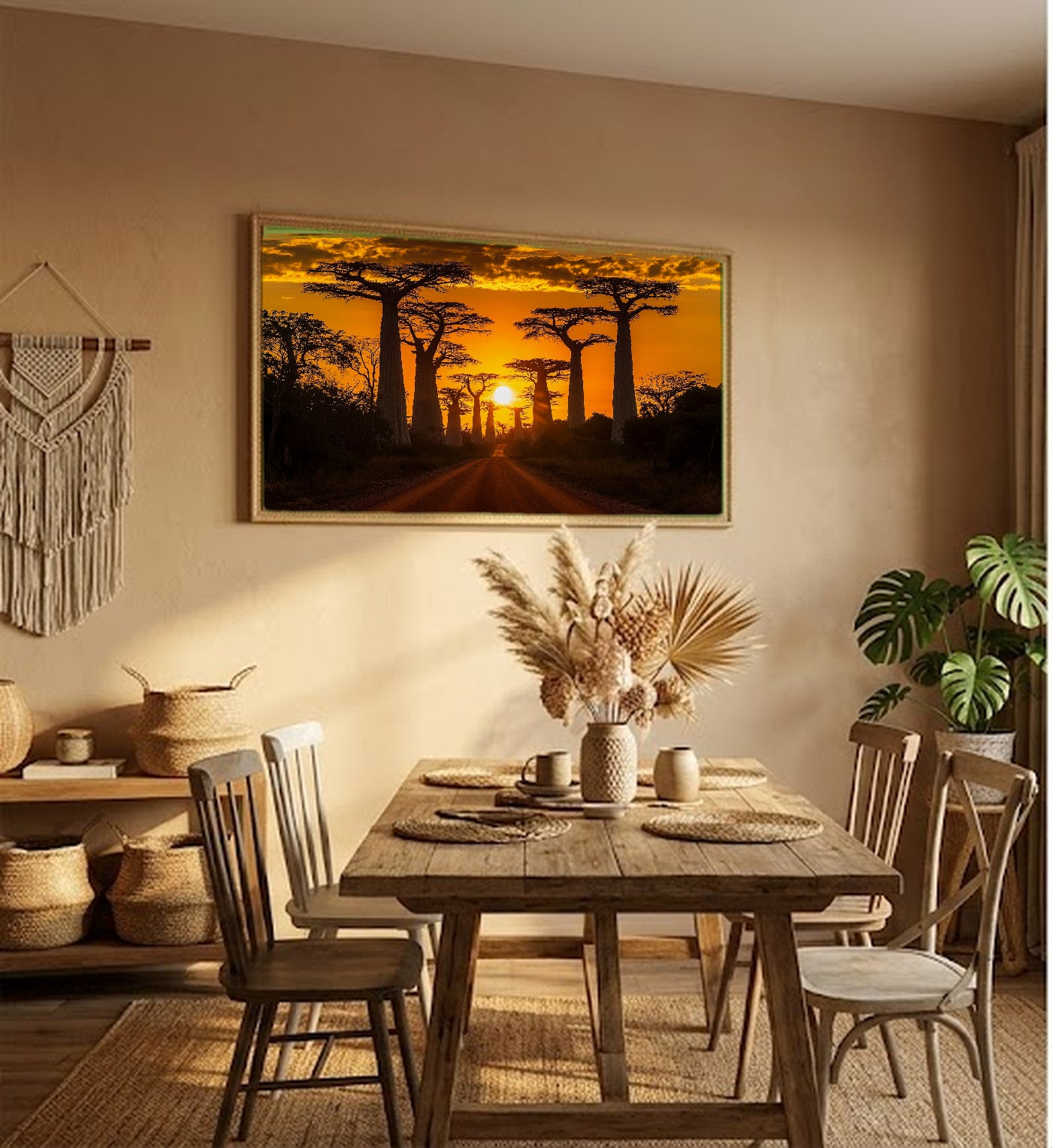Avenue of the Baobabs Canvas Wall Art | Madagascar Print, African Landscape, Unique Trees, Stretched Canvas — madagascar-avenue-baobabs-hallway-wall-art.jpg