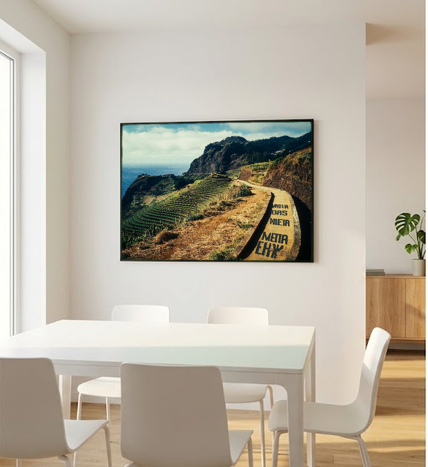 Madeira Canvas Wall Art | Vintage Travel Poster Print, Portuguese Island Decor, Stretched Canvas — madeira-cliffs-vintage-poster-bedroom-wall-art.jpg