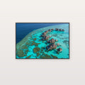 Maldives Canvas Wall Art | Overwater Villas Print, Tropical Paradise, Luxury Coastal Decor, Stretched Canvas — maldives-overwater-canvas-print.jpg