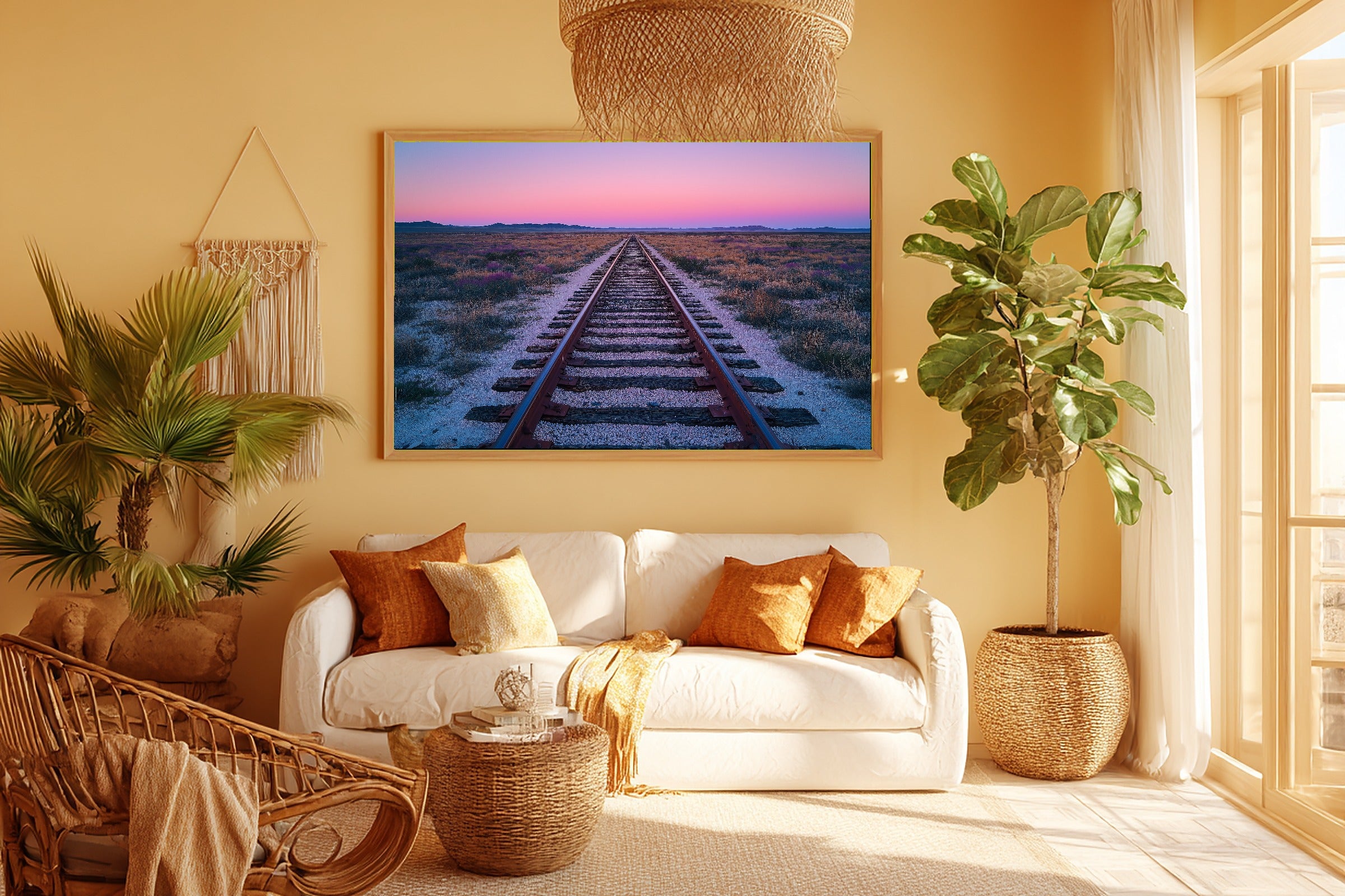 Hand-picked Marfa Tx Painterly Desert Giclée Print — Soulful Dreamy Timeless for the Living Room, Ready-to-Hang Art Lover in Your Life Gift — marfa-tx-painterly-desert-room-5-wall-art.jpg