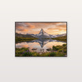Matterhorn Canvas Wall Art - Swiss Alps Print, Mountain Reflection Lake, Alpine Decor, Stretched Canvas — matterhorn reflection canvas print