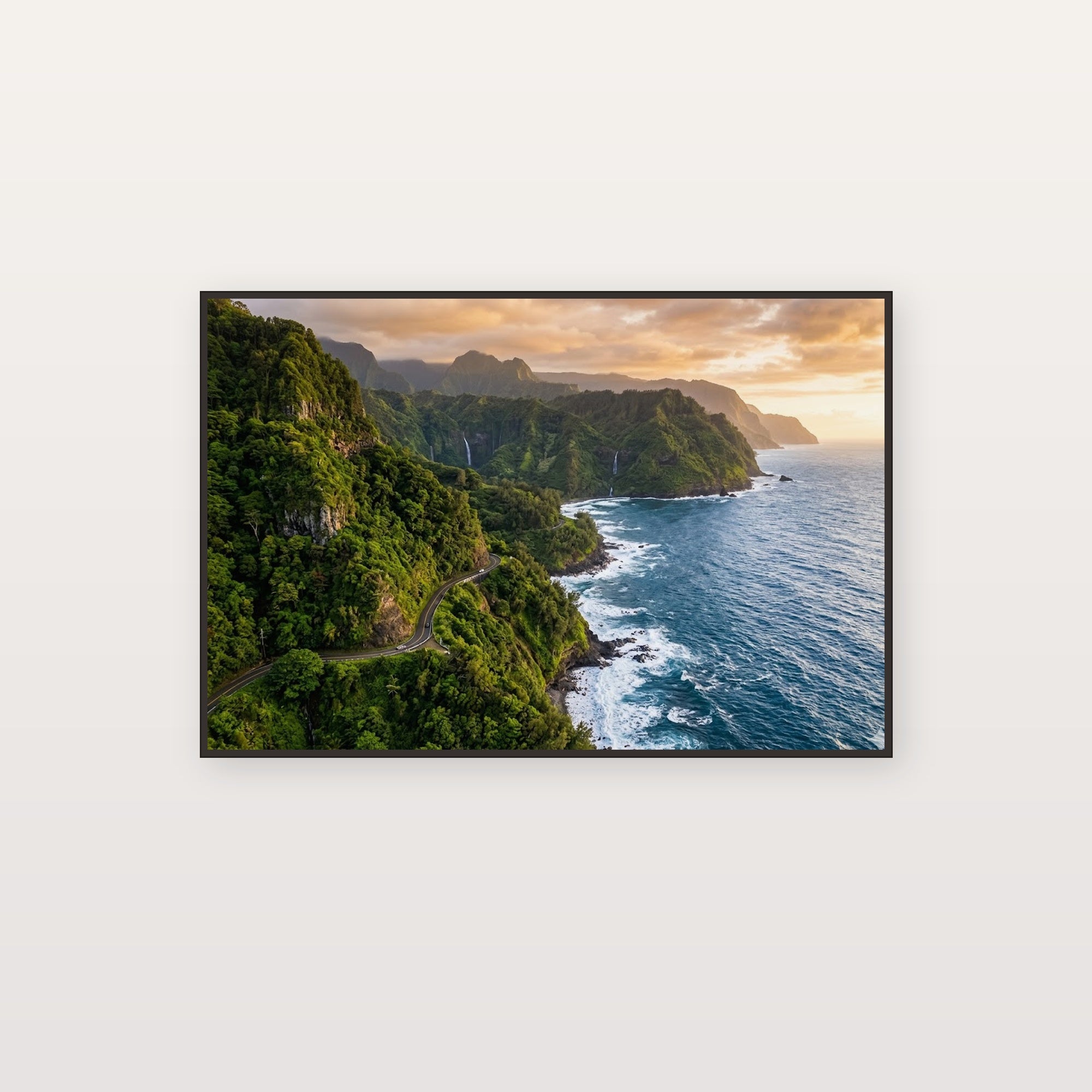 Maui Coast Canvas Wall Art - Road to Hana Print, Hawaii Landscape, Tropical Decor, Stretched Canvas — maui road to hana canvas print