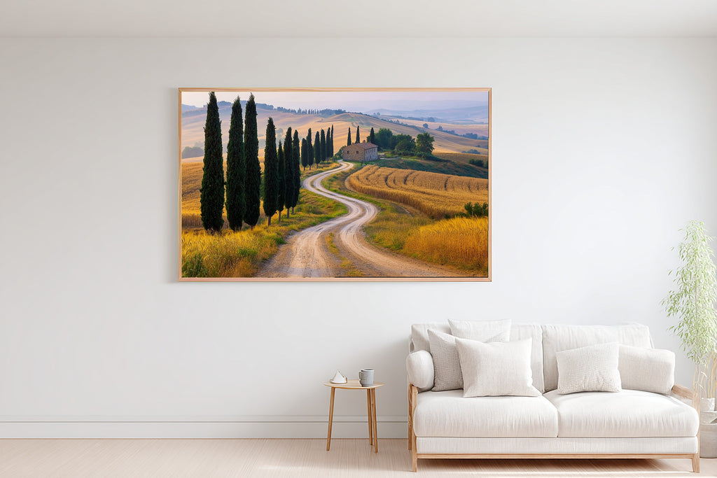 Romantic Old-World Mediterranean Cypress Lane Val Dorcia Art Print, Timeless Decor for the Dining Room — mediterranean-cypress-lane-val-dorcia-bedroom-wall-art.jpg