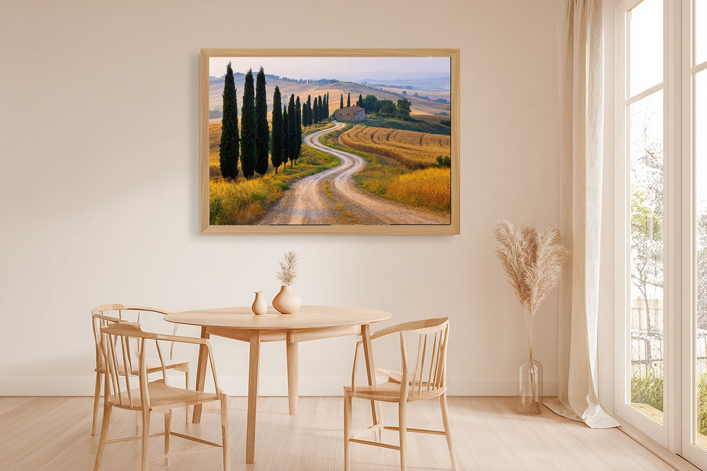 Romantic Old-World Mediterranean Cypress Lane Val Dorcia Art Print, Timeless Decor for the Dining Room — mediterranean-cypress-lane-val-dorcia-dining-room-wall-art.jpg