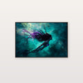 Mermaid Canvas Wall Art | Deep Sea Painterly Print, Fantasy Mythical Decor, Stretched Canvas — mermaid-deep-sea-canvas-print.jpg