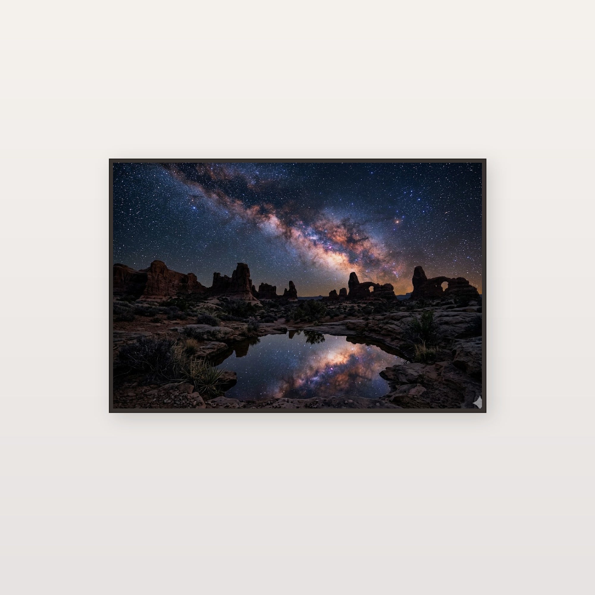 Milky Way Desert Canvas Wall Art - Night Sky Print, Galaxy Art, Starry Sky, Astrophotography Canvas — milky way desert canvas print