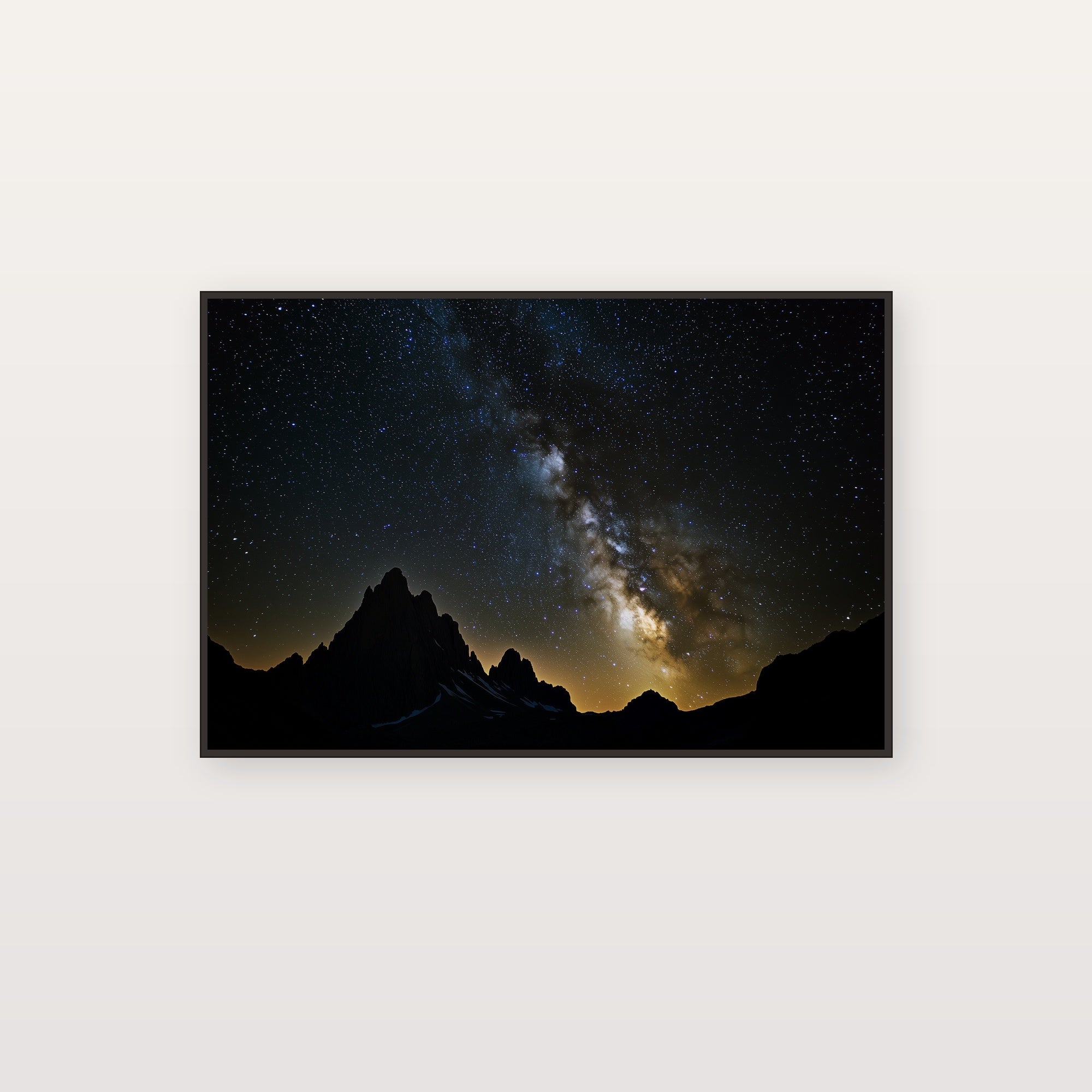 Milky Way Mountains Canvas Wall Art | Night Sky Print, Stars Galaxy Decor, Astrophotography, Stretched Canvas — milky-way-mountains-canvas-print.jpg