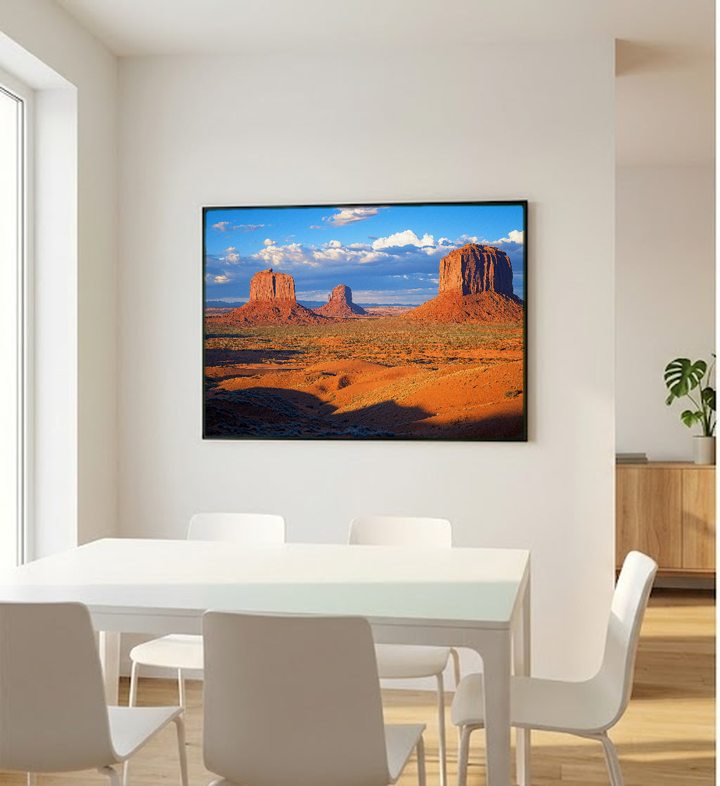 Monument Valley Canvas Wall Art | Arizona Utah Print, Red Buttes, Native American Decor, Stretched Canvas — monument-valley-buttes-bedroom-wall-art.jpg