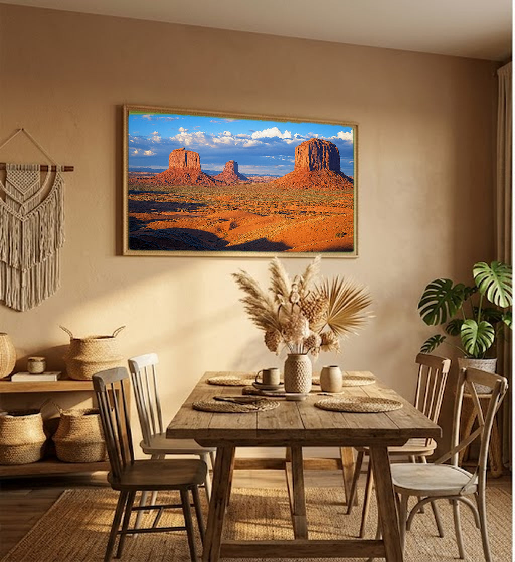 Monument Valley Canvas Wall Art | Arizona Utah Print, Red Buttes, Native American Decor, Stretched Canvas — monument-valley-buttes-hallway-wall-art.jpg