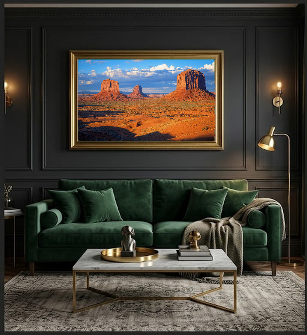 Monument Valley Canvas Wall Art | Arizona Utah Print, Red Buttes, Native American Decor, Stretched Canvas — monument-valley-buttes-office-wall-art.jpg