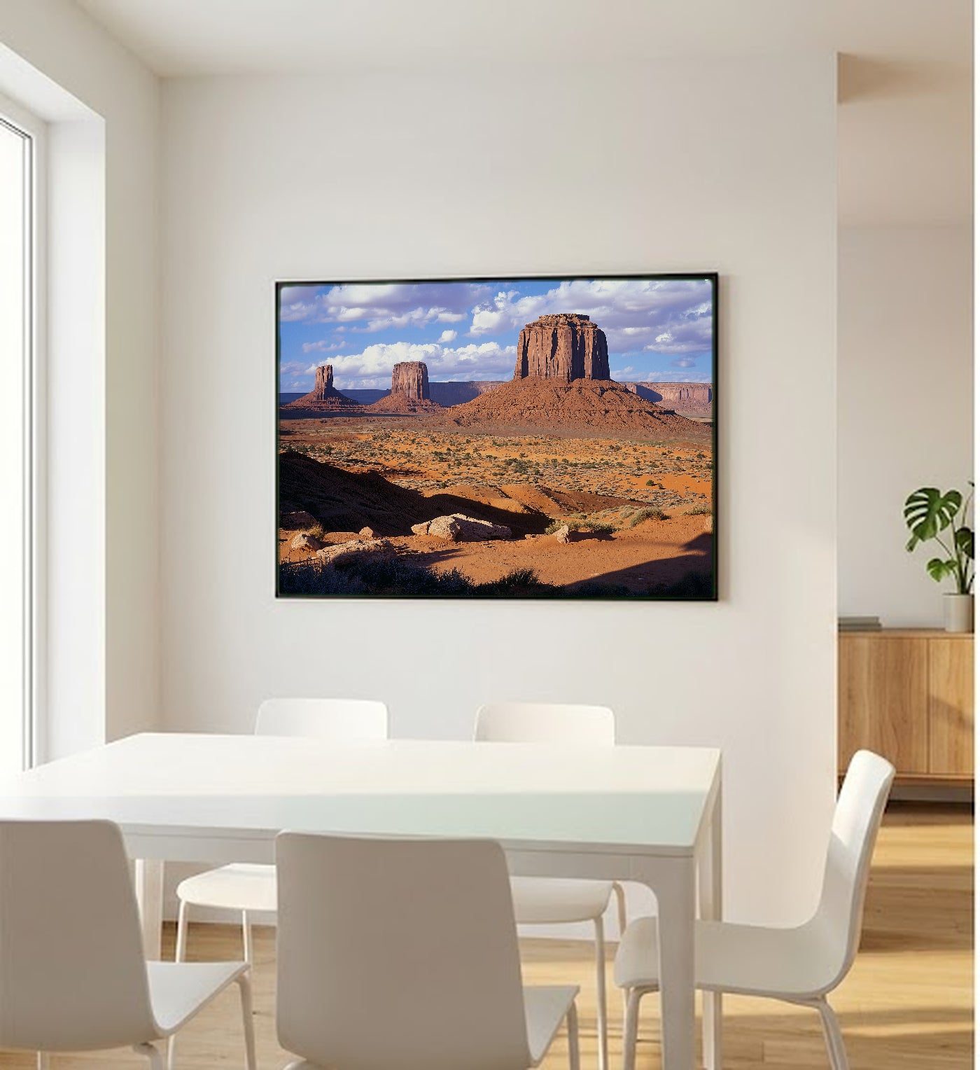 Monument Valley Canvas Wall Art | Vintage Travel Poster Print, Southwest Decor, Stretched Canvas — monument-valley-vintage-poster-bedroom-wall-art.jpg