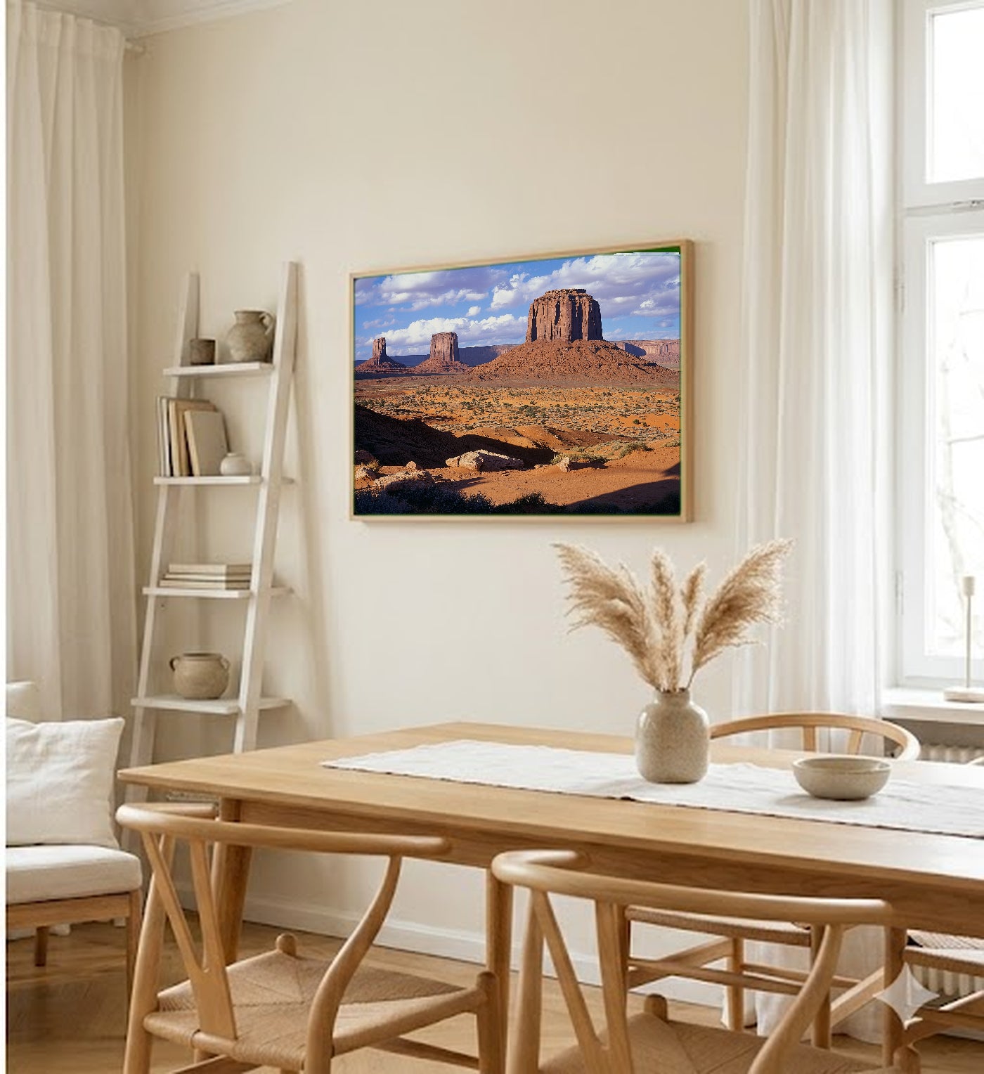 Monument Valley Canvas Wall Art | Vintage Travel Poster Print, Southwest Decor, Stretched Canvas — monument-valley-vintage-poster-dining-room-wall-art.jpg