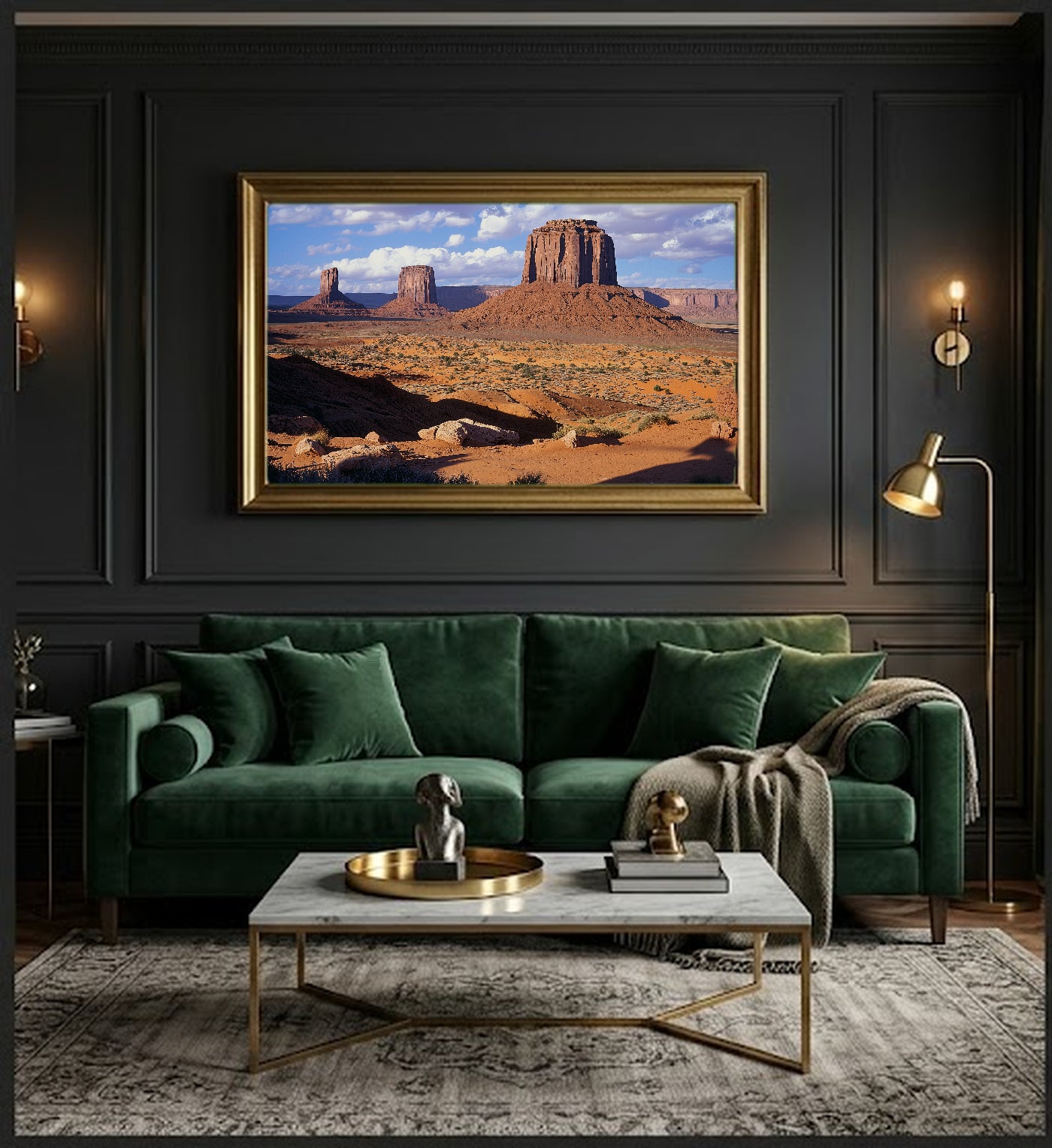 Monument Valley Canvas Wall Art | Vintage Travel Poster Print, Southwest Decor, Stretched Canvas — monument-valley-vintage-poster-office-wall-art.jpg