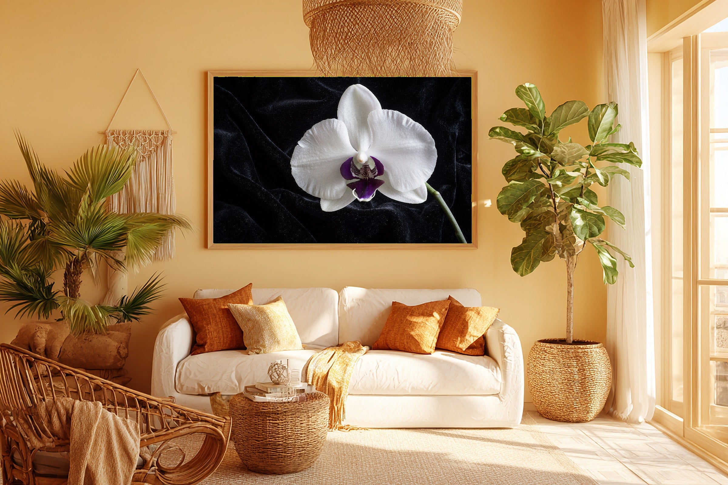 Hand-picked Moody Orchid Single Giclée Print — Dreamy Misty Bamboo for the Meditation Room, Ready-to-Hang Zen Seeker You Love Gift — moody-orchid-single-room-5-wall-art.jpg
