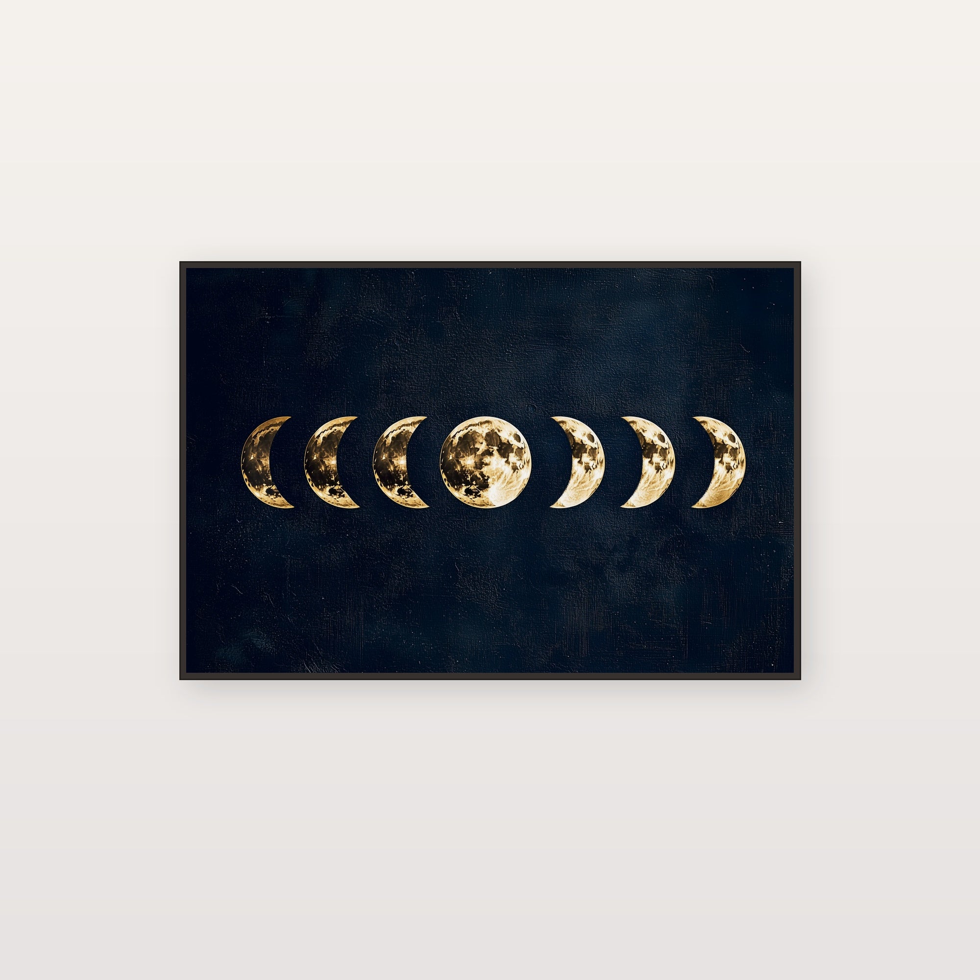 Moon Phases Canvas Wall Art | Gold Foil Celestial Print, Witchy Bedroom Decor, Stretched Canvas — moon-phases-gold-foil-canvas-print.jpg