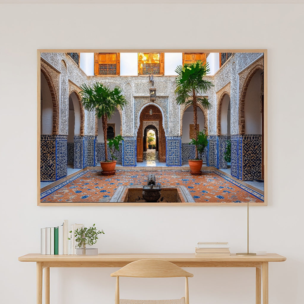A Dreamy Moroccan Arches Marrakech Soft Painterly Print — Heartfelt Wall Art for the Living Room, Giclée on Canvas — moroccan-arches-marrakech-canvas-print.jpg