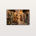 Moroccan Market Canvas Wall Art - Spice Souk Print, Colorful Lanterns, Exotic Decor, Stretched Canvas — moroccan market colors canvas print