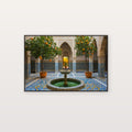 Moroccan Riad Canvas Wall Art | Islamic Fountain Print, Mosaic Tile, Sacred Garden, Stretched Canvas — moroccan-riad-fountain-canvas-print.jpg