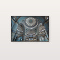 Blue Mosque Canvas Wall Art - Islamic Tile Print, Sacred Architecture, Muslim Decor, Stretched Canvas — mosque blue tiles canvas print