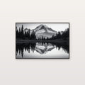 Mount Rainier Canvas Wall Art | Sumi-e Reflection Print, Pacific Northwest Decor, Stretched Canvas — mount-rainier-sumi-reflection-canvas-print.jpg