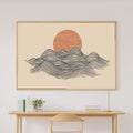 Mountain Line Minimal Sunrise Print on Stretched Canvas — Heartfelt Glowing Midnight for the Bedroom, Gift for the Aurora Chaser Next Door — mountain-line-minimal-sunrise-canvas-print.jpg