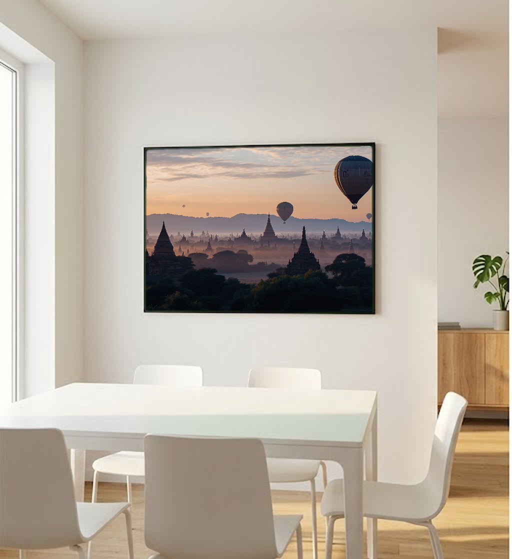 Bagan Canvas Wall Art | Myanmar Temple Sunrise Print, Asian Historical, Spiritual Decor, Stretched Canvas — myanmar-bagan-temples-bedroom-wall-art.jpg