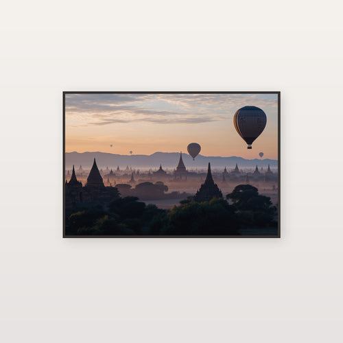 Bagan Canvas Wall Art | Myanmar Temple Sunrise Print, Asian Historical, Spiritual Decor, Stretched Canvas — myanmar-bagan-temples-canvas-print.jpg