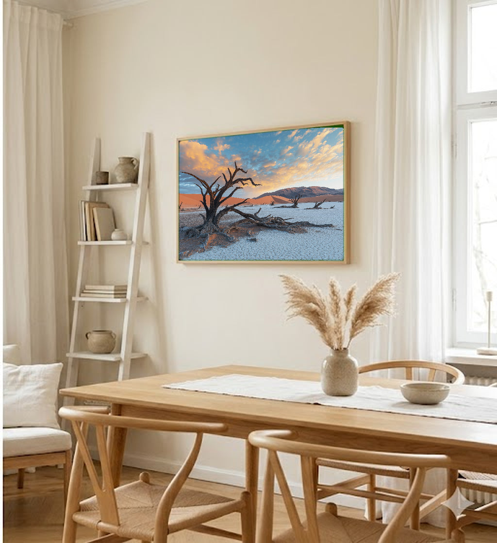 Sossusvlei Canvas Wall Art | Namibia Red Dunes Print, African Desert, Landscape Decor, Stretched Canvas — namibia-sossusvlei-dining-room-wall-art.jpg