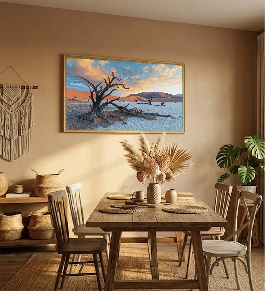 Sossusvlei Canvas Wall Art | Namibia Red Dunes Print, African Desert, Landscape Decor, Stretched Canvas — namibia-sossusvlei-hallway-wall-art.jpg
