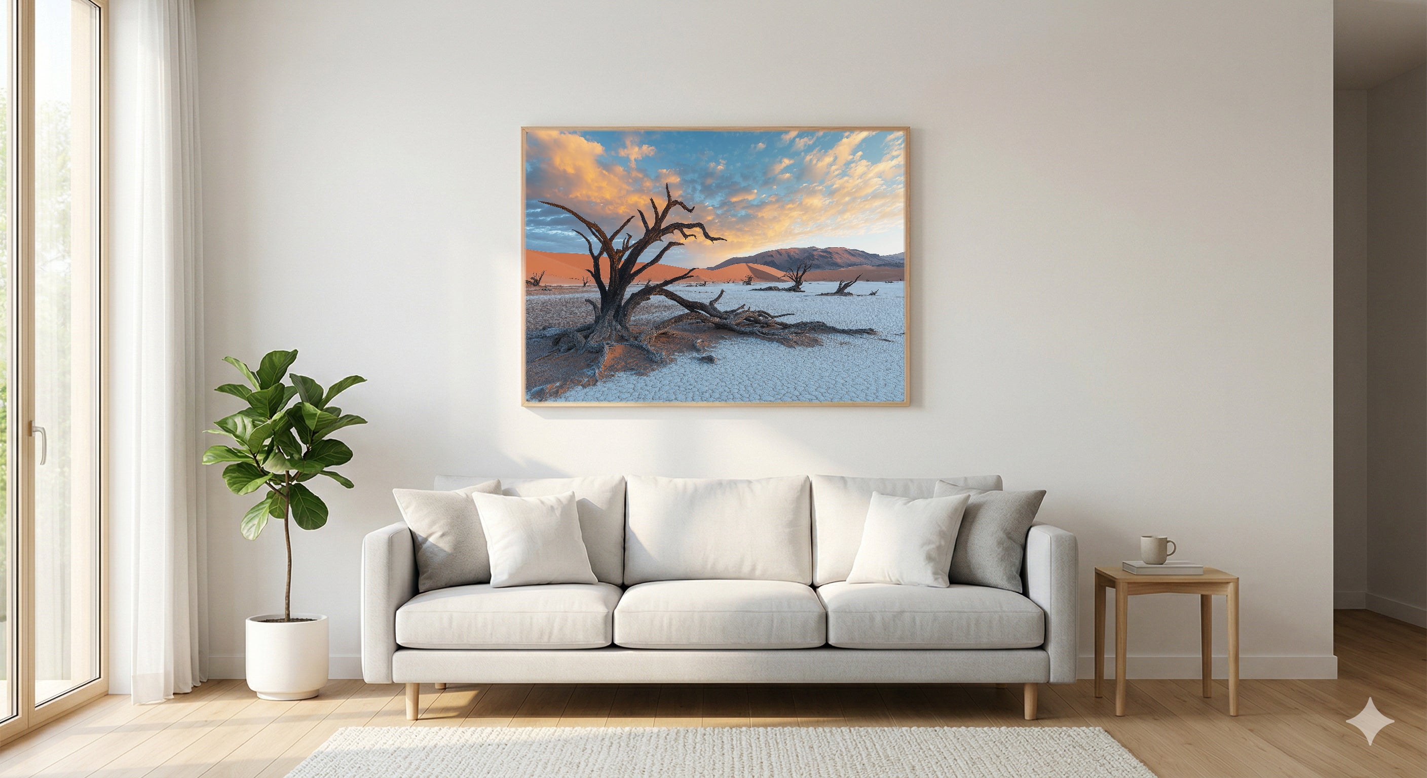 Sossusvlei Canvas Wall Art | Namibia Red Dunes Print, African Desert, Landscape Decor, Stretched Canvas — namibia-sossusvlei-living-room-wall-art.jpg