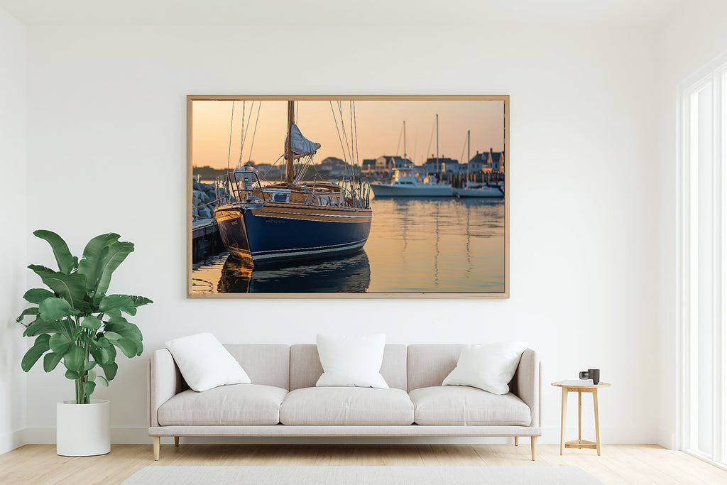 Nantucket Sailboat Summer Print on Stretched Canvas — Soulful Dreamy Tropical for the Sunroom, Gift for the Island-Loving Friend — nantucket-sailboat-summer-living-room-wall-art.jpg