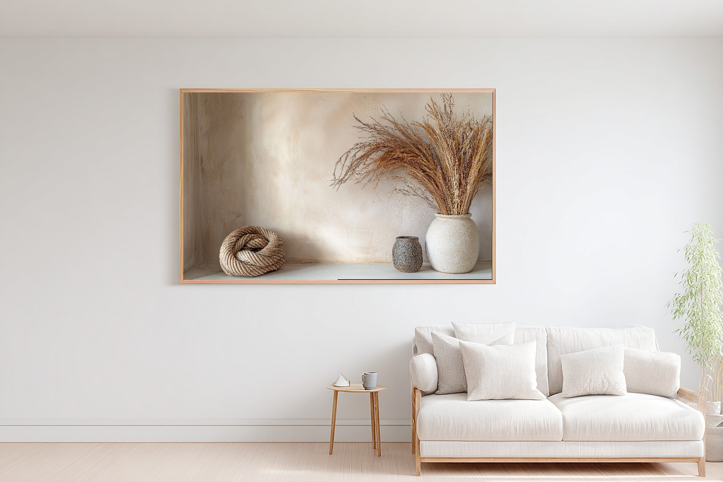 Natural Fiber Rope Decor Canvas Wall Art, Cozy Studio Decor Poster Print, Modern Living Room Art, Gift Under 100 — natural-fiber-rope-decor-bedroom-wall-art.jpg