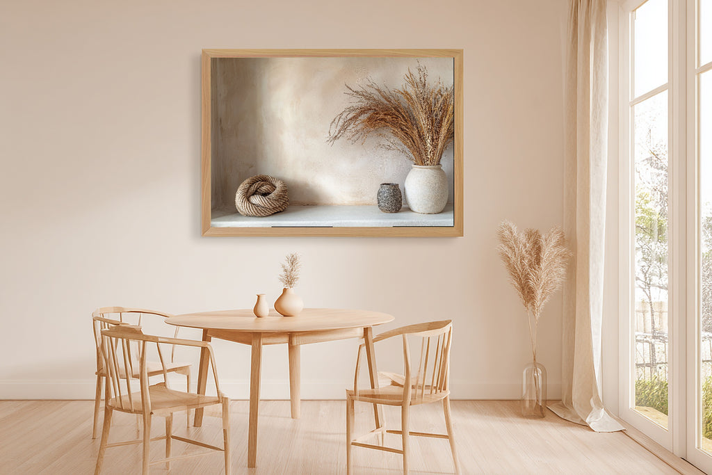 Natural Fiber Rope Decor Canvas Wall Art, Cozy Studio Decor Poster Print, Modern Living Room Art, Gift Under 100 — natural-fiber-rope-decor-dining-room-wall-art.jpg