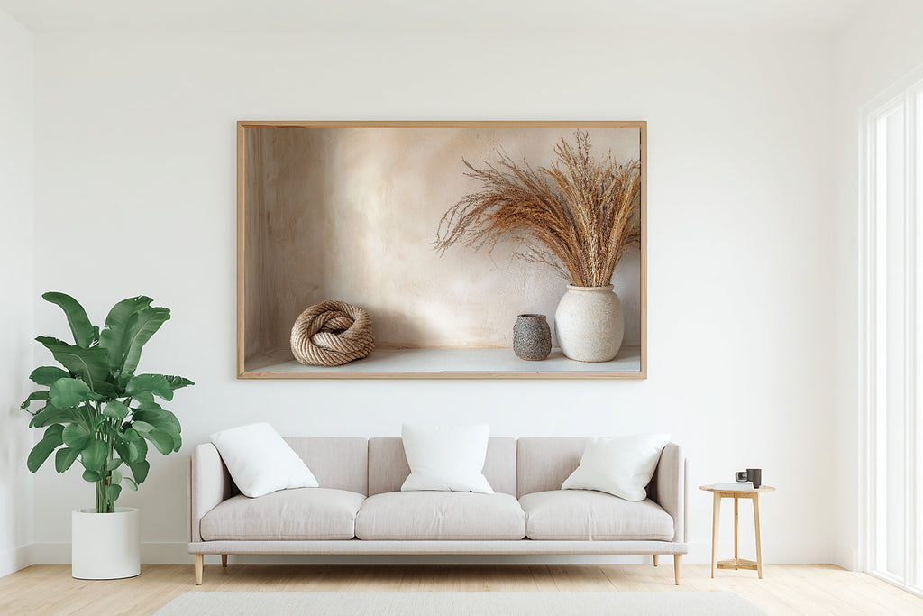 Natural Fiber Rope Decor Canvas Wall Art, Cozy Studio Decor Poster Print, Modern Living Room Art, Gift Under 100 — natural-fiber-rope-decor-living-room-wall-art.jpg