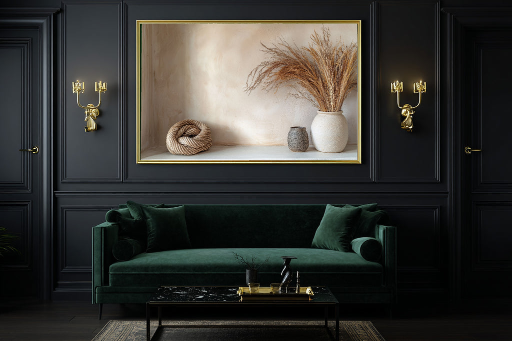 Natural Fiber Rope Decor Canvas Wall Art, Cozy Studio Decor Poster Print, Modern Living Room Art, Gift Under 100 — natural-fiber-rope-decor-office-wall-art.jpg