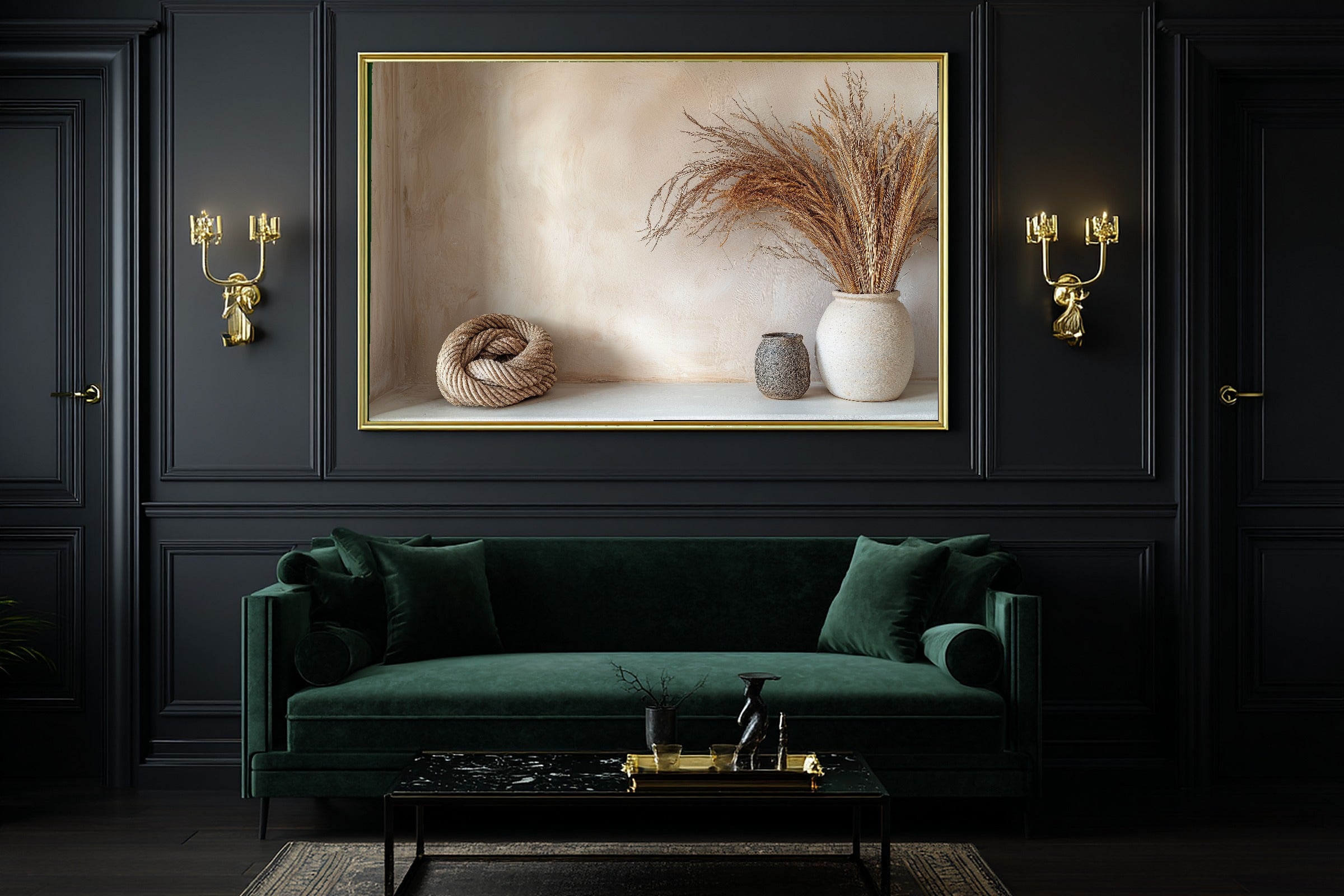 Natural Fiber Rope Decor Canvas Wall Art, Cozy Studio Decor Poster Print, Modern Living Room Art, Gift Under 100 — natural-fiber-rope-decor-office-wall-art.jpg
