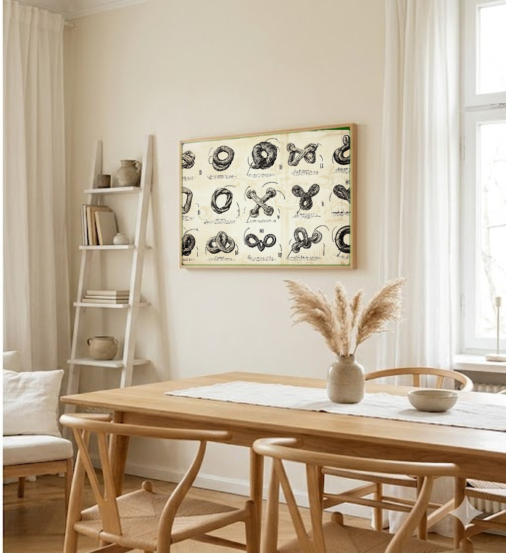 Nautical Knot Canvas Wall Art | Sailor Diagram Print, Coastal Grandma Maritime Decor, Stretched Canvas — nautical-knot-diagram-dining-room-wall-art.jpg