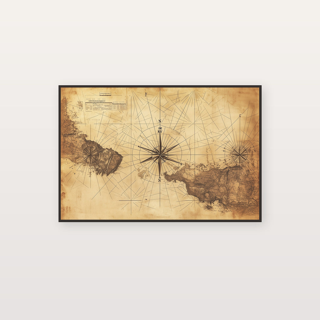 New England Navigation Canvas Wall Art | Antique Coastal Chart Print, Coastal Grandma Decor, Stretched Canvas — new-england-navigation-chart-canvas-print.jpg