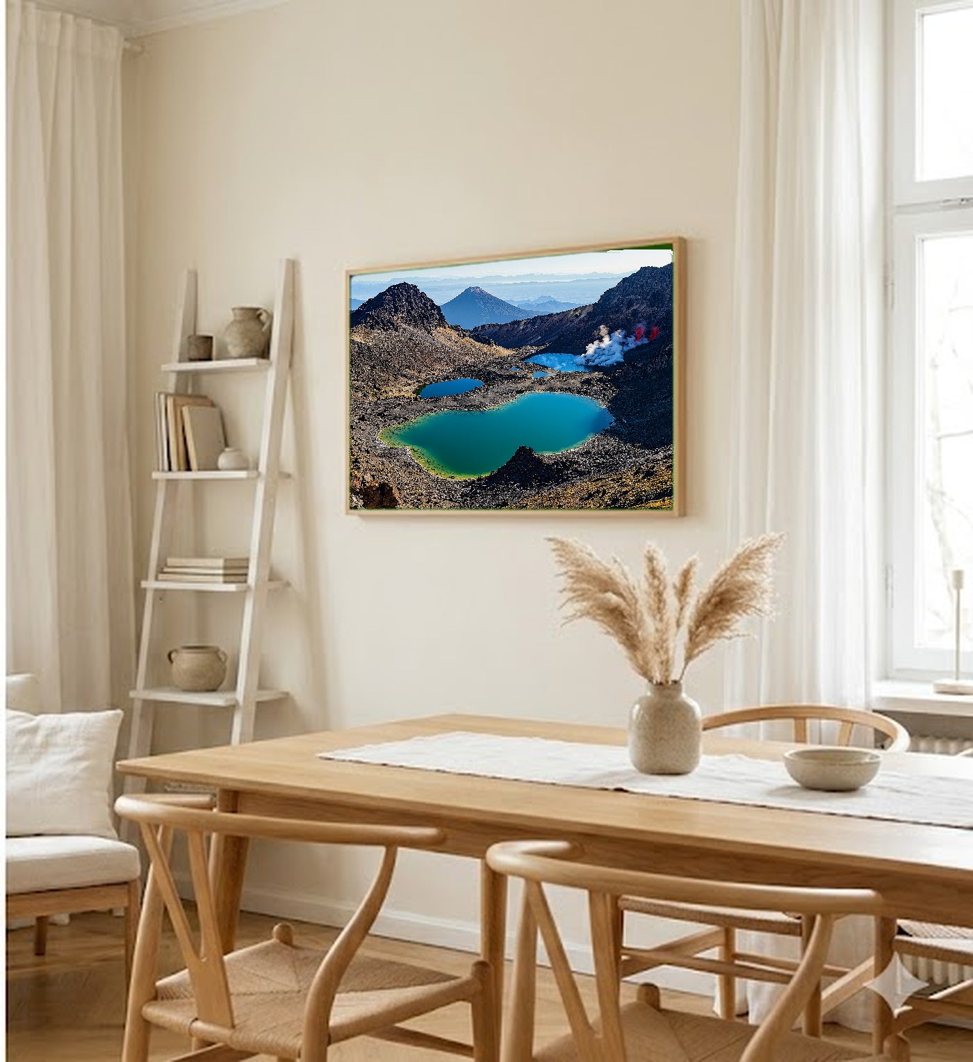 Tongariro Canvas Wall Art | New Zealand Volcanic Print, Crater Landscape, Nature Decor, Stretched Canvas — new-zealand-tongariro-dining-room-wall-art.jpg