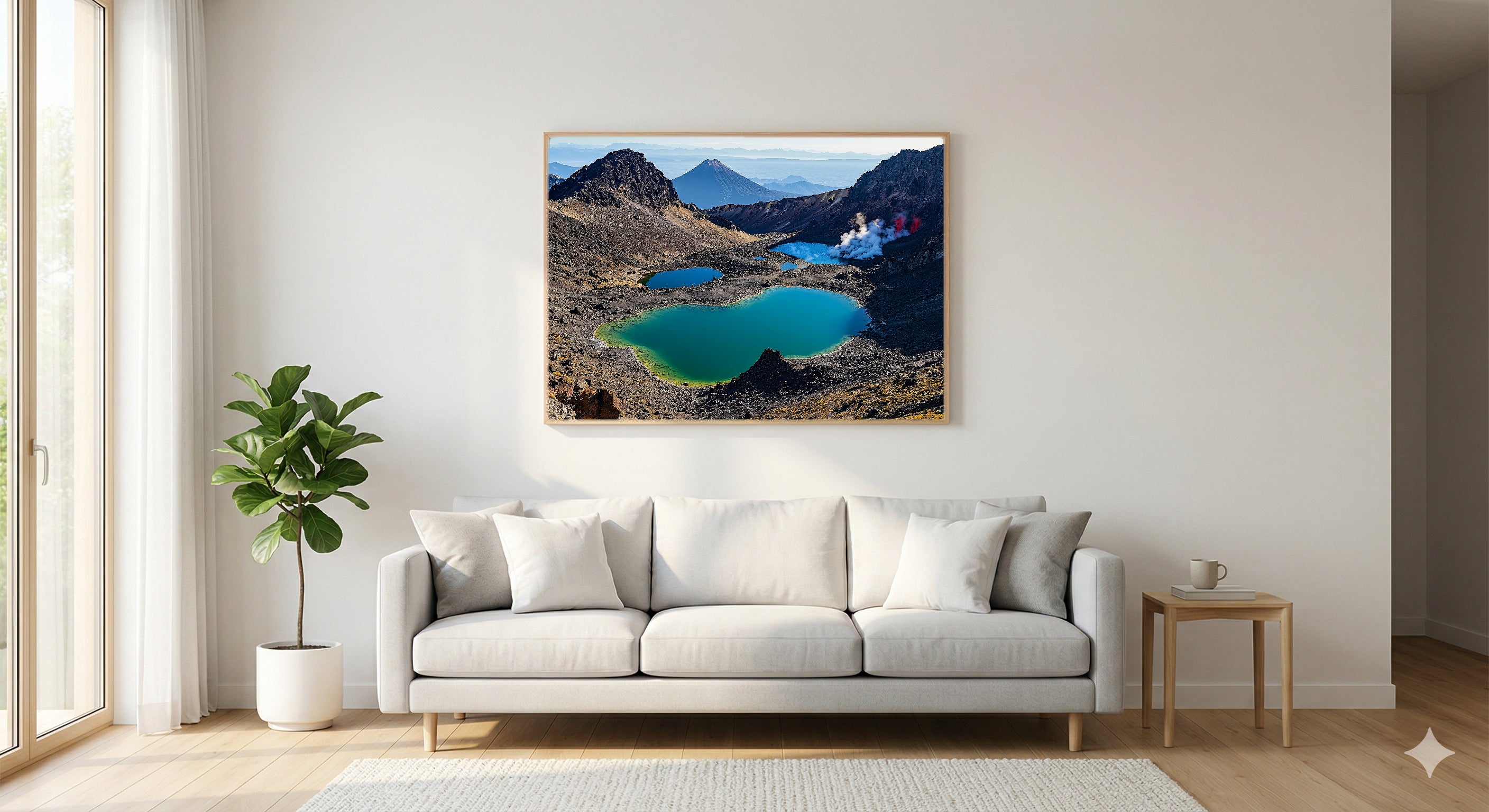 Tongariro Canvas Wall Art | New Zealand Volcanic Print, Crater Landscape, Nature Decor, Stretched Canvas — new-zealand-tongariro-living-room-wall-art.jpg
