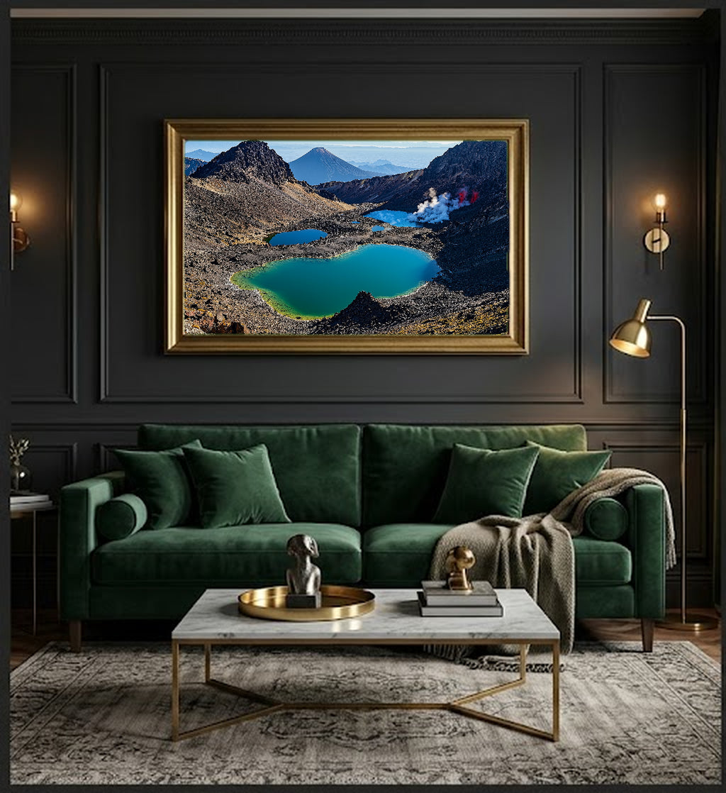 Tongariro Canvas Wall Art | New Zealand Volcanic Print, Crater Landscape, Nature Decor, Stretched Canvas — new-zealand-tongariro-office-wall-art.jpg