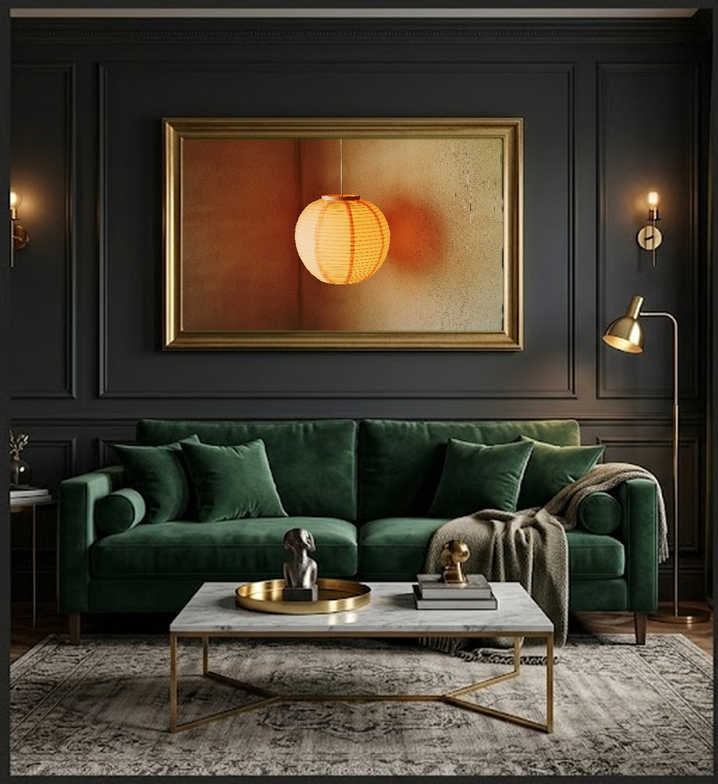 Paper Lantern Canvas Wall Art | Noguchi Soft Light Print, Japandi Decor, Stretched Canvas — noguchi-lantern-soft-office-wall-art.jpg