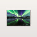 Northern Lights Reflection Canvas Wall Art | Aurora Lake Print, Nordic Decor, Night Art, Stretched Canvas — northern-lights-reflection-canvas-print.jpg