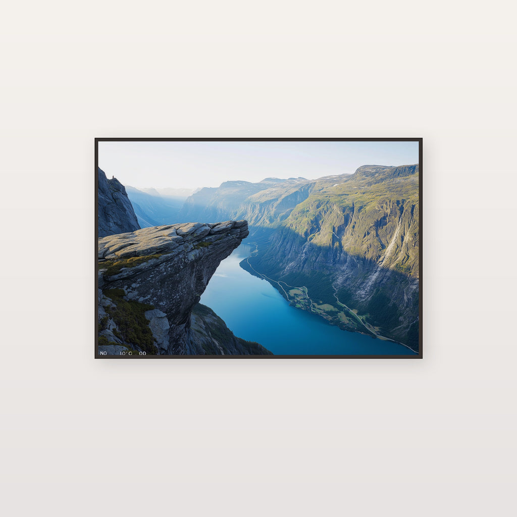 Trolltunga Canvas Wall Art | Norway Cliff Rock Print, Nordic Landscape, Dramatic Decor, Stretched Canvas — norway-trolltunga-canvas-print.jpg