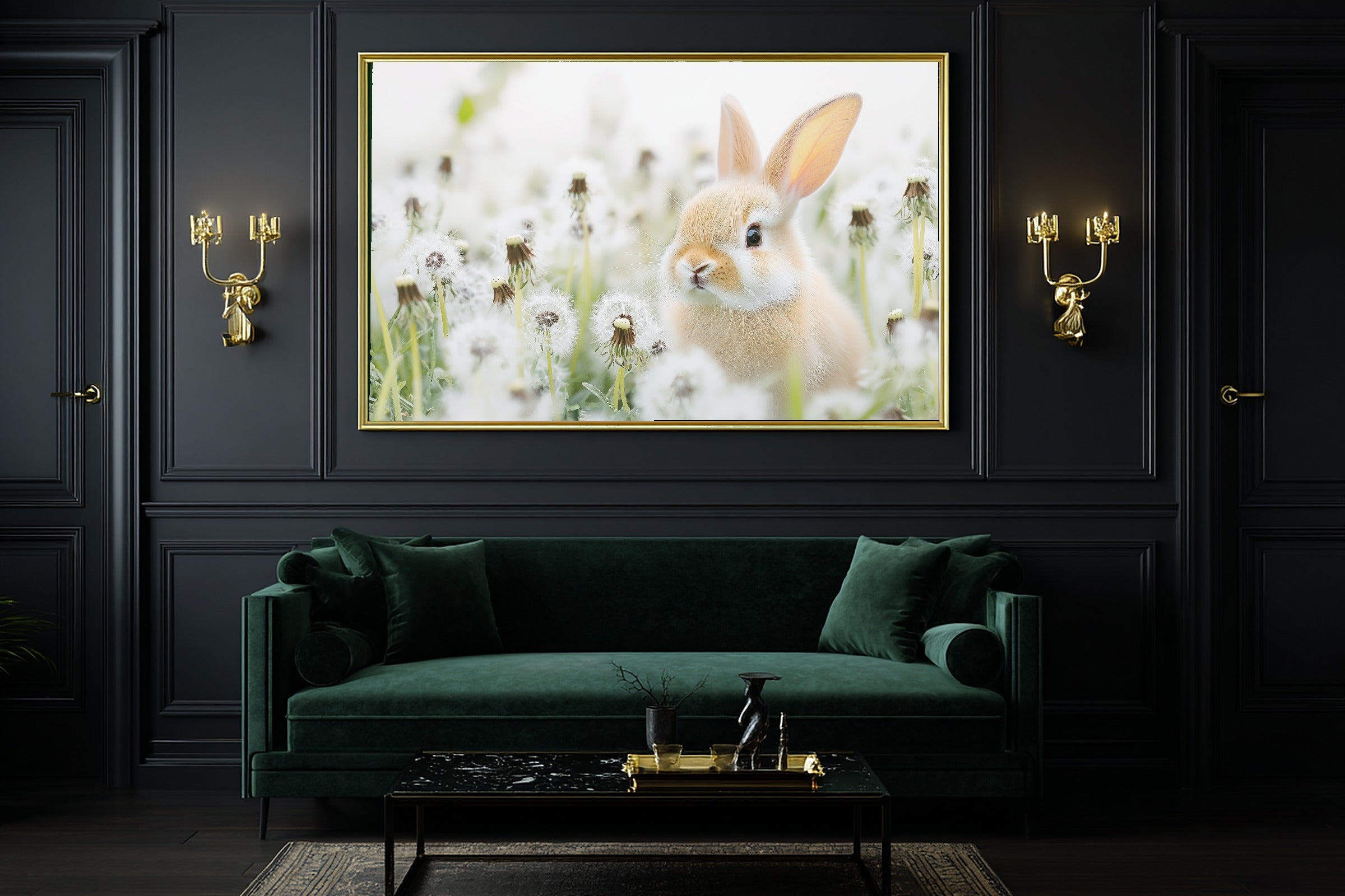 Hand-picked Nursery Bunny Dandelion Meadow Giclée Print, Warm Heartfelt Pet for the Living Room, Ready-to-Hang Pet Lover in Your Life Gift — nursery-bunny-dandelion-meadow-office-wall-art.jpg
